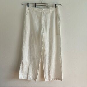 Karen Kane Linen Pants Women's Size 16 White Wide Leg Trousers Resortwear